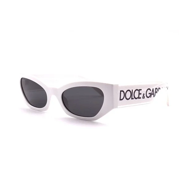 DOLCE&GABBANA DG6186 WHITE DARK GREY LENS AUTHENTIC SUNGLASSES - Picture 2 of 14